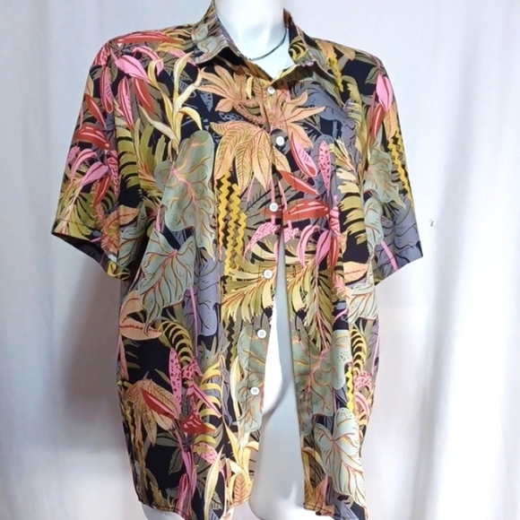 BEAUTIFUL WOMENS TOP SIZE 2XL IN A TROPICAL PARADISE DESIGN - Picture 1 of 7